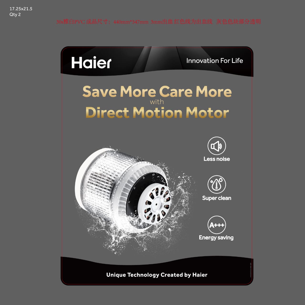 Haier Direct Motion Motor Washing Machine Display Card