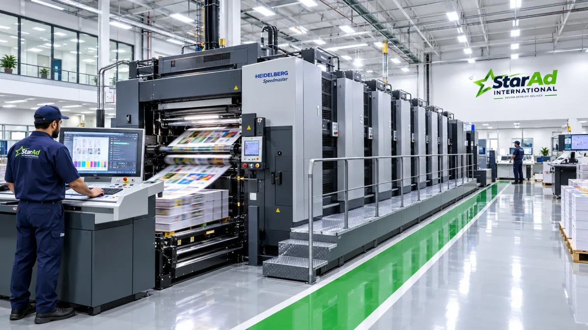 Modern Printing Machinery & Factory Floor